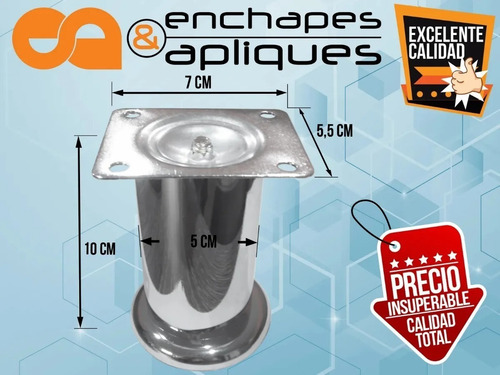 Imagen 3 de 4 de Pata Para Mueble Cromada 10cm Jug X 8uni (iva Incluido)