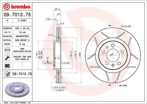 Discos Brembo Max Vw Jetta 2000 Del Par