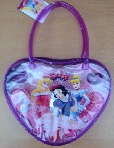 Kit De Belleza Princesas Disney Bolso Vinilo Con Accesorios