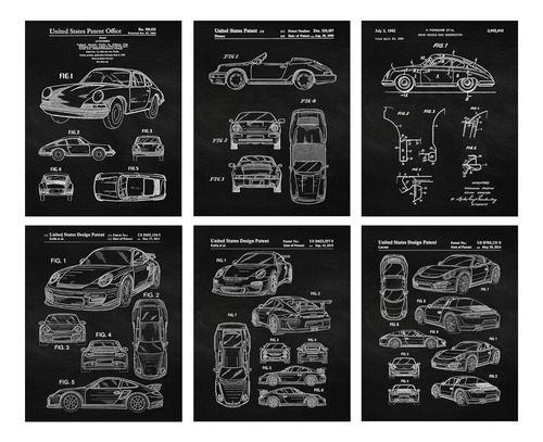 Impresiones De Patentes Clásicas De Autos Vintage 911,...