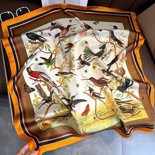 - Bufanda Vintage Naranja For Mujer 100 % Seda