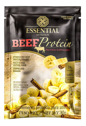 Beef Protein - 1 Sachê 30g Banana Com Canela - Essential 