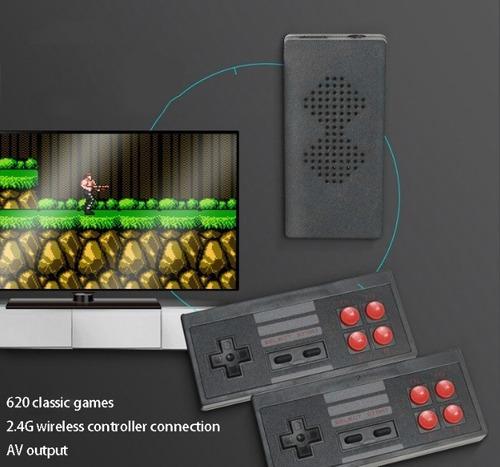 Mini Consola Retro Clásica 620 Juegos En 1 Av 2 Controles