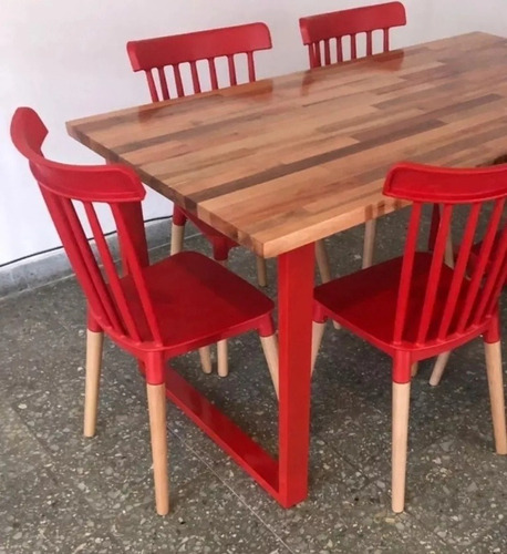 Juego Patas Mesa Comedor C/refuerzo Hierro Estilo Industrial