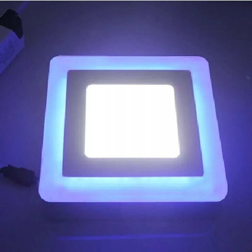 Foco Panel Plafón Led Bicolor Sobrepuesto 18w + 6w Cuadrado