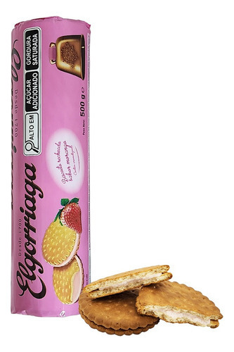 Biscoito Premium Espanhol Elgorriaga Recheado Morango 500g