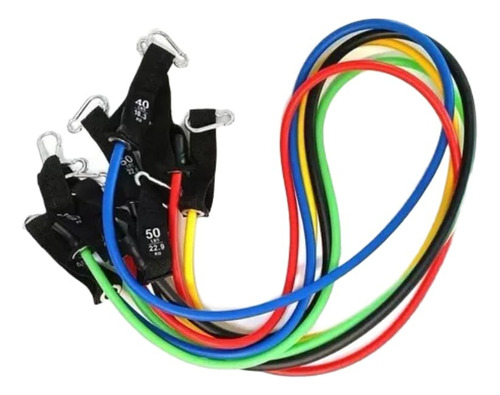 Ligas Resistencia Para Ejercicio Premium 11 Pz + Cuerda