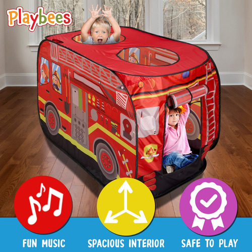Camión De Bomberos Musical Pop Up Play Tent Playbees Para Ni