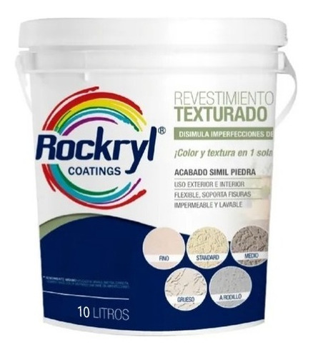 Revestimiento Texturado 10 Lt Rockryl® Impermeable Colores