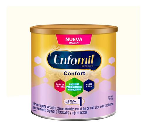 Imagen 1 de 3 de Leche de fórmula  en polvo Mead Johnson Enfamil Premium Confort  en lata de 375g - 0  a  12 meses