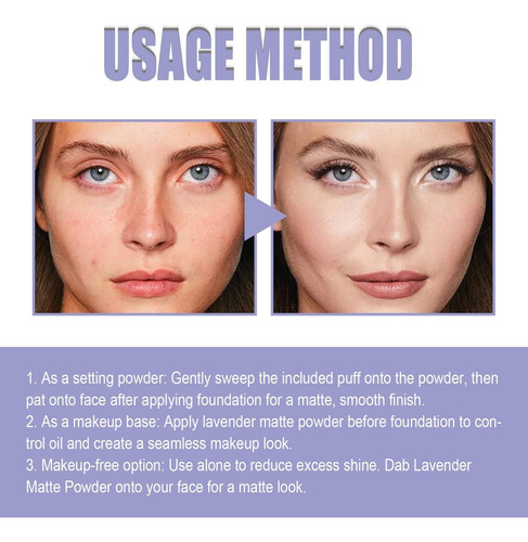 Polvo Compacto Facial, Polvo Mate Para Pieles Grasas, Polvo