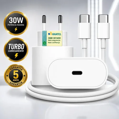Carregador de Parede Tabra Turbo USB-C para iPhone e Samsung