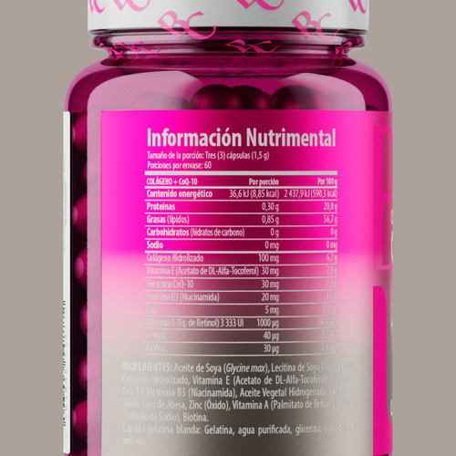 Threepack Belacaps Colágeno 6 En 1, Retinol Y Vitamina E Sabor Sin sabor