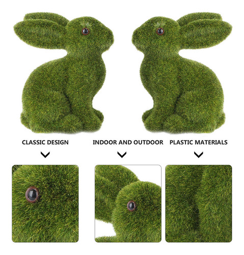 Figura De Conejo De Pascua Con Forma De Conejo De Musgo, 3 U