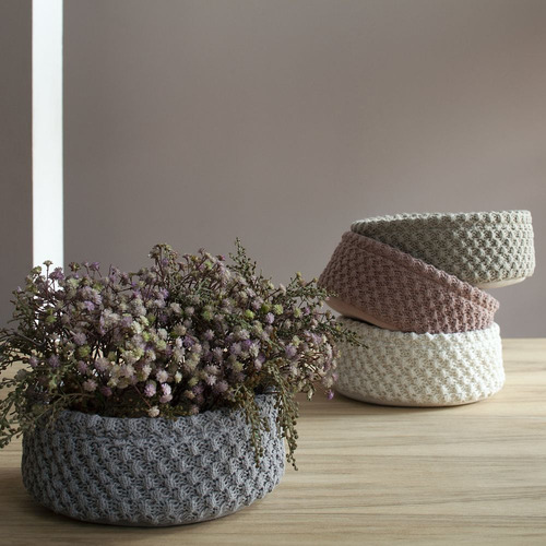 Cesta Buddemeyer Tricot Manu Color 001, 10 x 25 cm, color GRIS