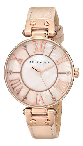 Reloj Mujer Anne Klein Esfera Grande Correa Oro Rosa.