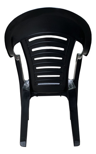 4 Sillón Silla Plástica Apilable Reforzada Malawi Florida Color Negro