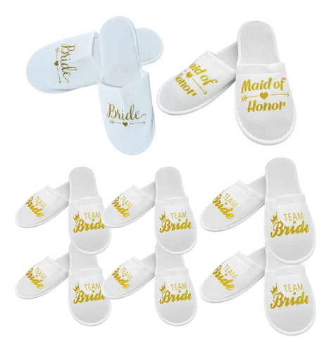 Pantuflas Blancas Matrimonio Despedida Spa Cortejo Boda Pack