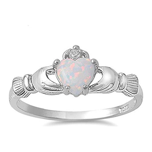 Oxford Diamante Co Irlandés Claddagh Creados Laboratorio Whi