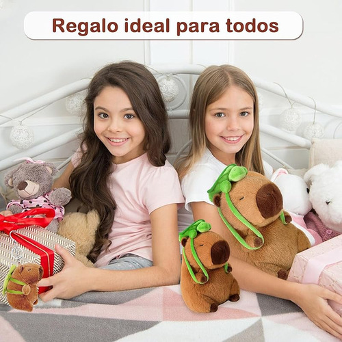 Peluche De Carpincho Con Llavero Y Mochila De 23 Cm