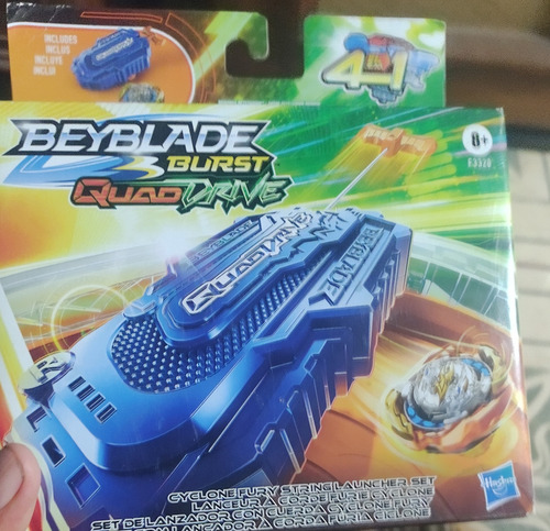 Juego De Lanzador De Cuerdas Beyblade Burst Quaddrive Cyclon Azul (Usado)
