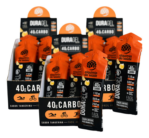 3x Duragel Box 40g Carbo Alquimia Da Saúde Tangerina 15x 60g