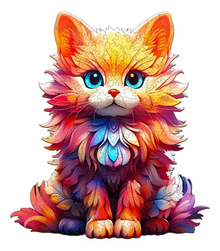 Rompecabezas De Madera 3D Con Forma De Gato – 135 Piezas, Colores Morandi, 23,7 X 21,8 Cm, Ideal Para Decoración