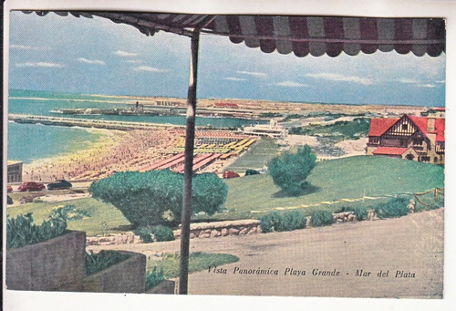 Antigua Postal Vista Panoramica Playa Grande Mar Del Plata