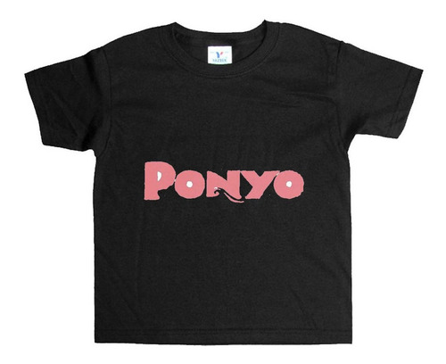 Remera Negra Niños Ponyo R11