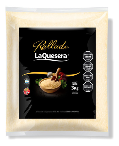 Rallado La Quesera Bolsa X 3 Kilos Sin Tacc