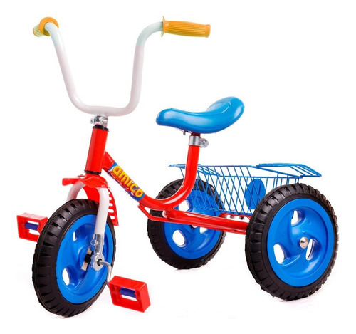 - Triciclo Infantil Pedal Vxplay Caño Reforzado Rdas Macizas Color Rojo