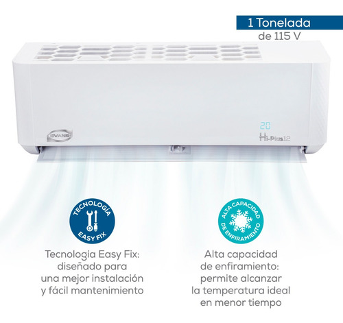 Minisplit Evans On-off 2 Ton. 220 V Seer 12 Dual Frio/calor