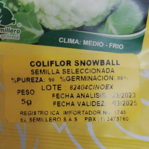 Semilla || Coliflor (sobre 5gr.)