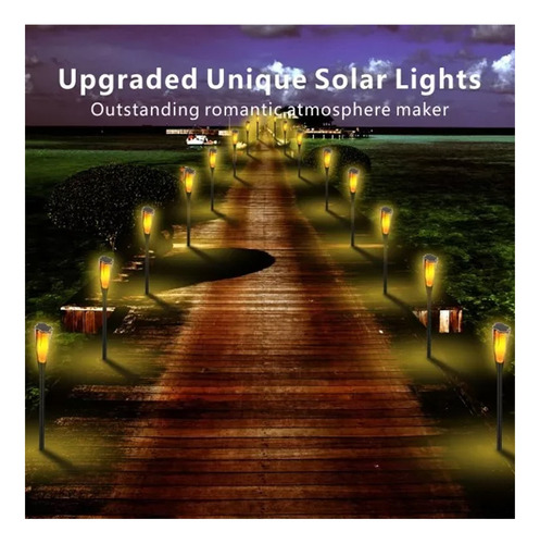 Lampara Solar Estilo Llama Antorcha Decoración 4 Piezas