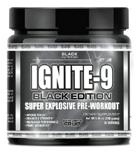 Pré-treino Ignite-9 240g Black Line Nutrition Suplementos