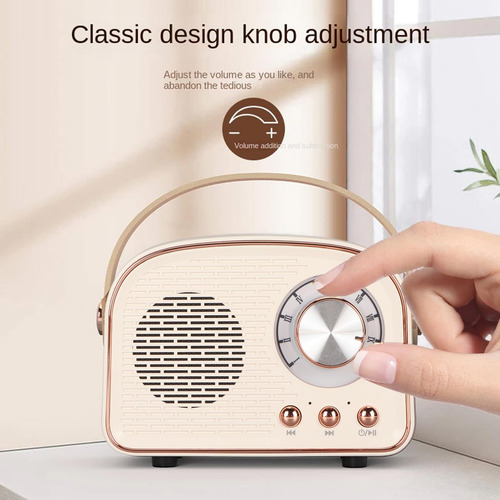 Altavoz Bluetooth Retro, Mini Altavoz Bluetooth Portátil Con