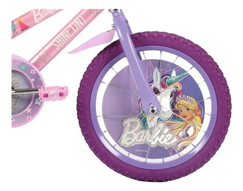 Bicicleta Infantil Barbie Huffy Con Canasta Rodada 16 Rosa Claro 16