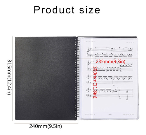 (a) Music Folder Spirals Binder Organizer Music Binder Music