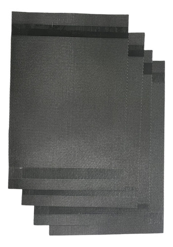 10 Pzs De Manteles Individuales Rectangulares Lavables Negro Rayas