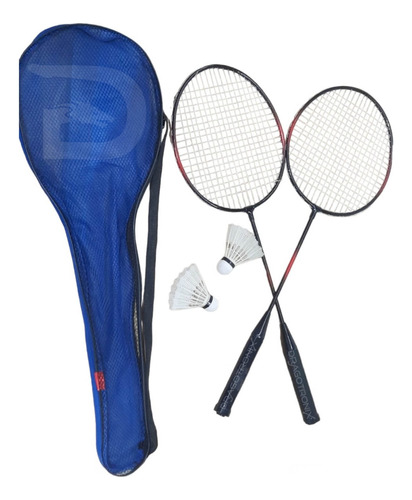 Raquetas X2 Juego Badminton Pelota Junior Niños Aluminio Mnr