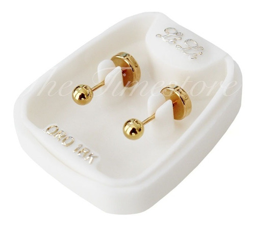 Aros Abridores Bebe Lili Oro 18k Bolita 3mm Li-102