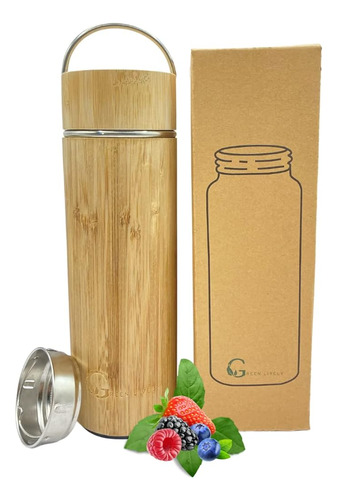 Greenlively Organic Bamboo Stainless Steel Bottle Detachable