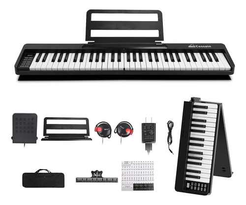 Piano Plegable Cossain 61 Teclas. Piano Digital + Accesorios