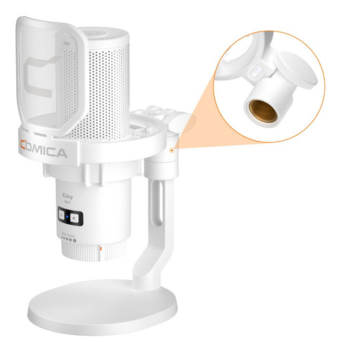 Microfone Cardioide Sem Fio Rgb Para Jogos Comica Uni Pro(d)
