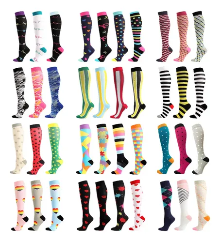 4 Pares Calcetines Medias Compresión 20-30 Mmhg