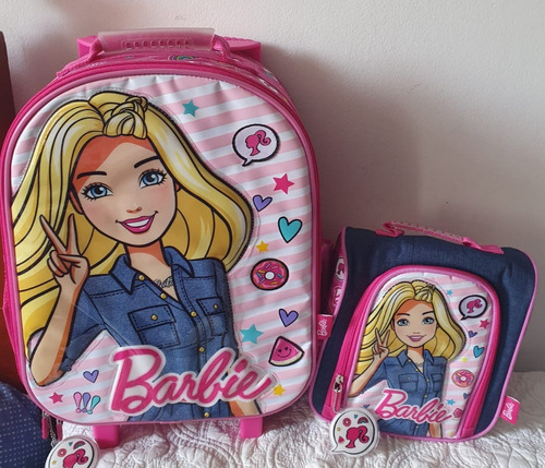 Mochila Ruedas Lonchera Cartuchera Barbie