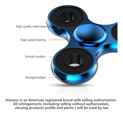 Juguete Fidget Spinner De Acero Inoxidable Ultraduradero