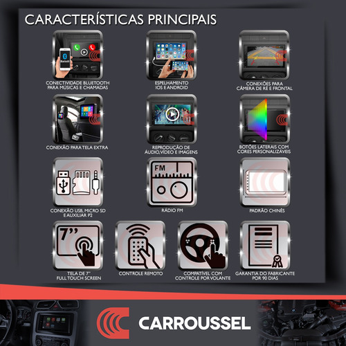Imagem 2 de 7 de Central Multimídia Mp5 2 Din H-tech Ht-3020 Bt Espelhamento