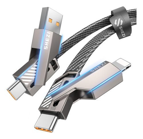 Cable Shezi 4 En 1 Usb C A Lightning De 1,5 M Y 60 W Para Ip