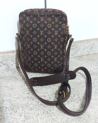 Bolsa Louis Vuitton Danube Mini Lin Marrom - Original Marrom Monogramas Ouro Marrom-escuro (Usado)